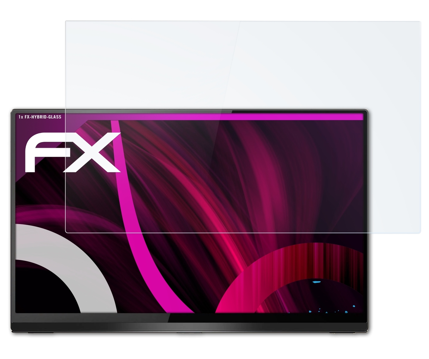 ATFOLIX FX-Hybrid-Glass Schutzglas(für Inch) Touchscreen-Monitor Uperfect 15,6