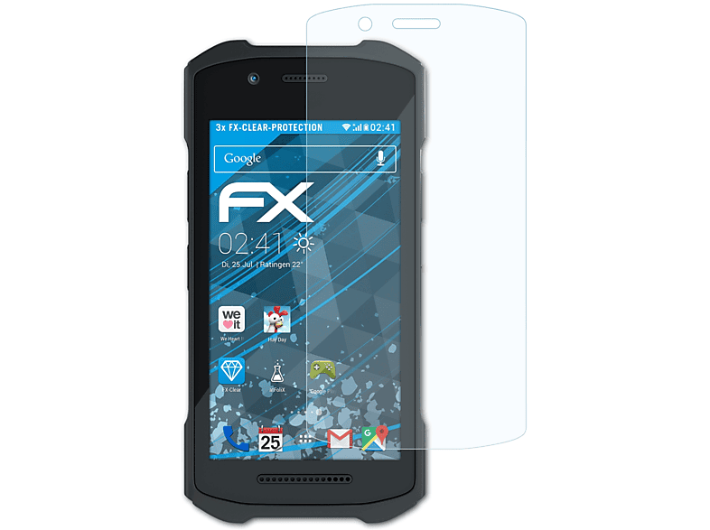 ATFOLIX 3x FX-Clear Displayschutz(für Zebra TC26-HC)
