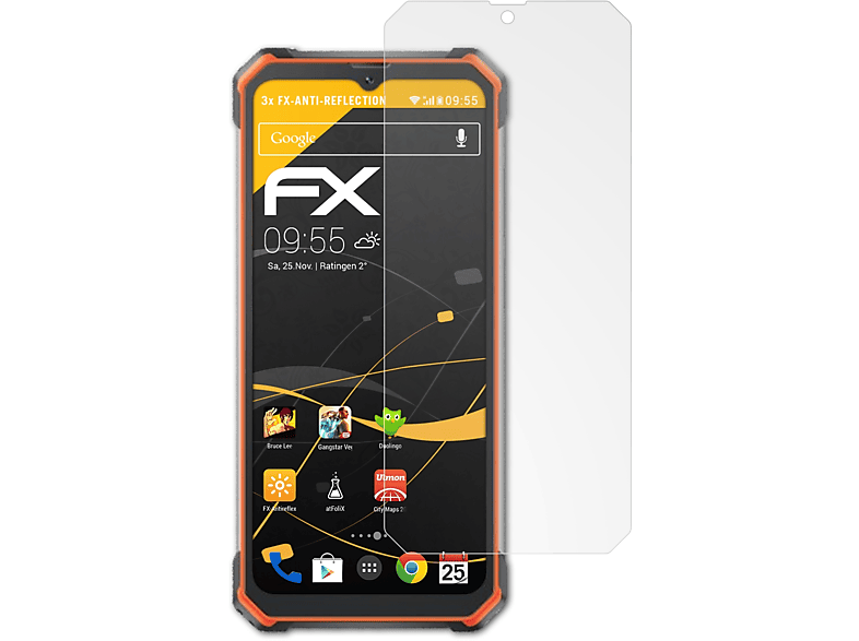 ATFOLIX 3x FX-Antireflex Displayschutz(für Blackview Oscal S80)