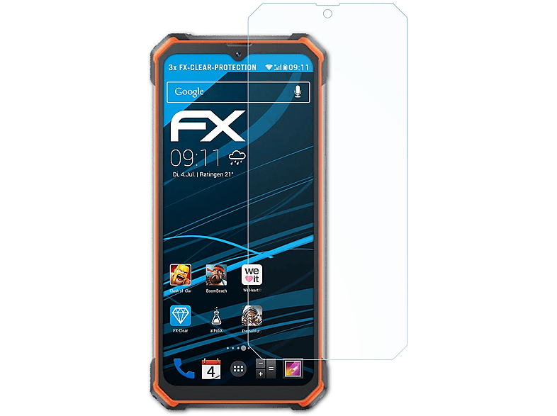 Blackview Displayschutz(für ATFOLIX Oscal 3x S80) FX-Clear