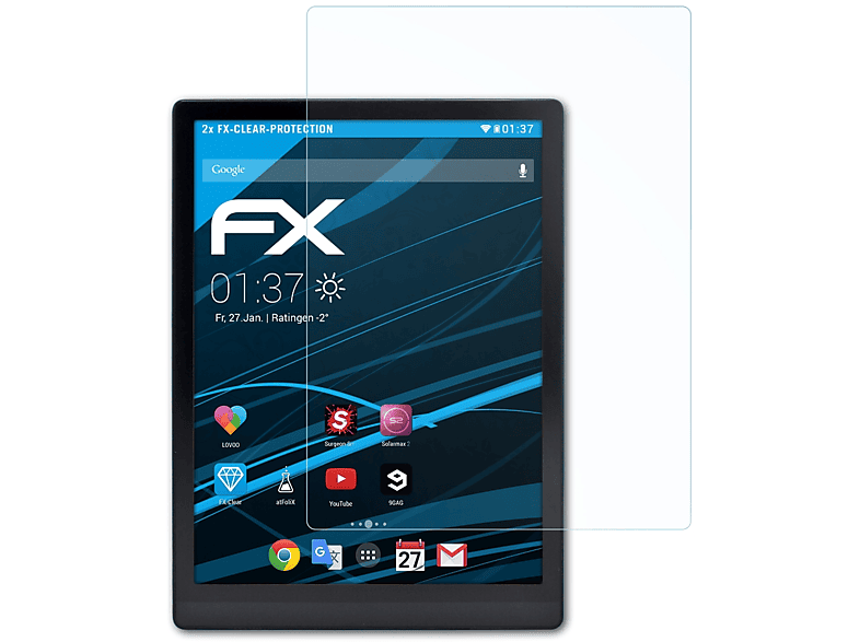 ATFOLIX BOOX 2x X) FX-Clear Displayschutz(für Tab