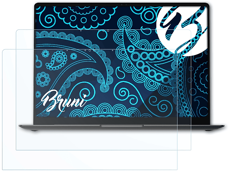 BRUNI 2x Basics-Clear Schutzfolie(für Pro Samsung (14 Galaxy Book3 Inch))