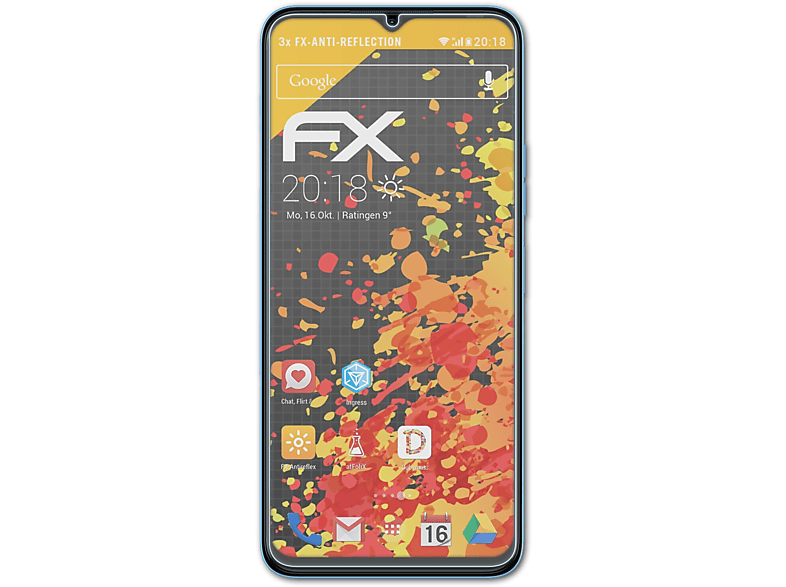 ATFOLIX 3x FX-Antireflex Displayschutz(für Tecno Spark 9 Pro)