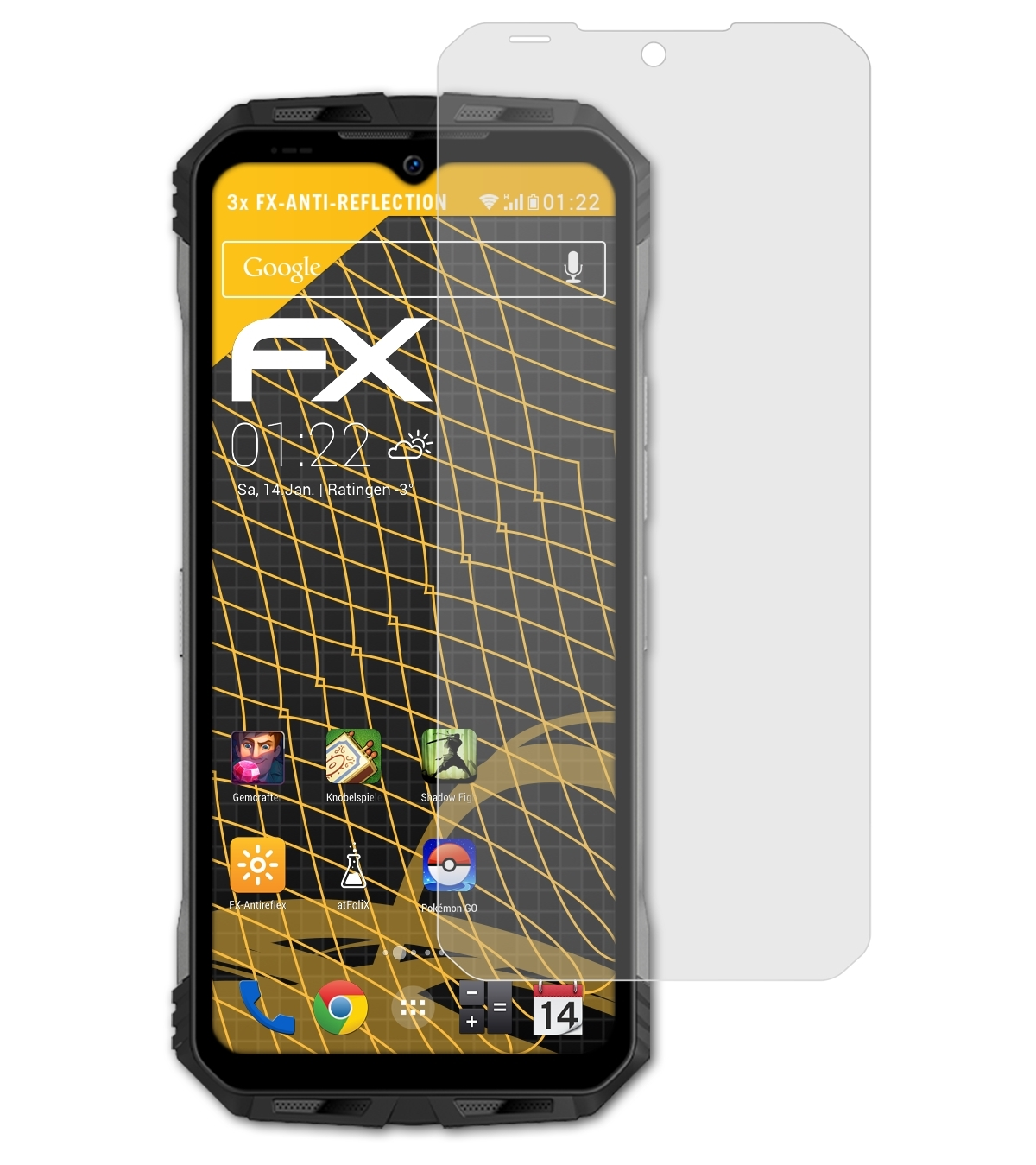 ATFOLIX 3x FX-Antireflex Displayschutz(für V30) Doogee