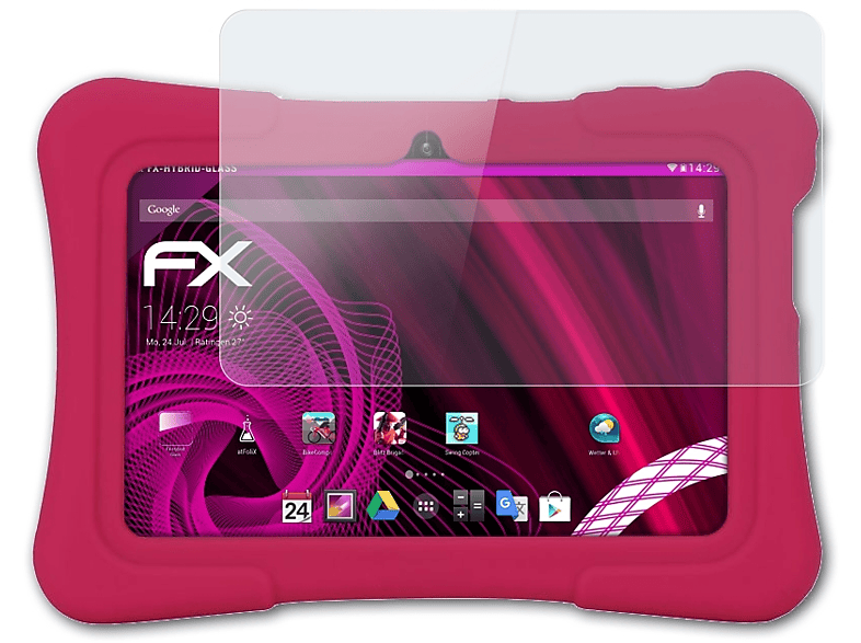 ATFOLIX FX-Hybrid-Glass Schutzglas(für Pritom K7 Kids Tablet)