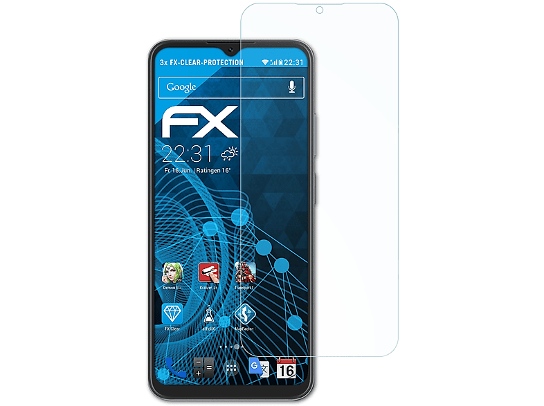 Oscal FX-Clear 3x C80) Displayschutz(für ATFOLIX
