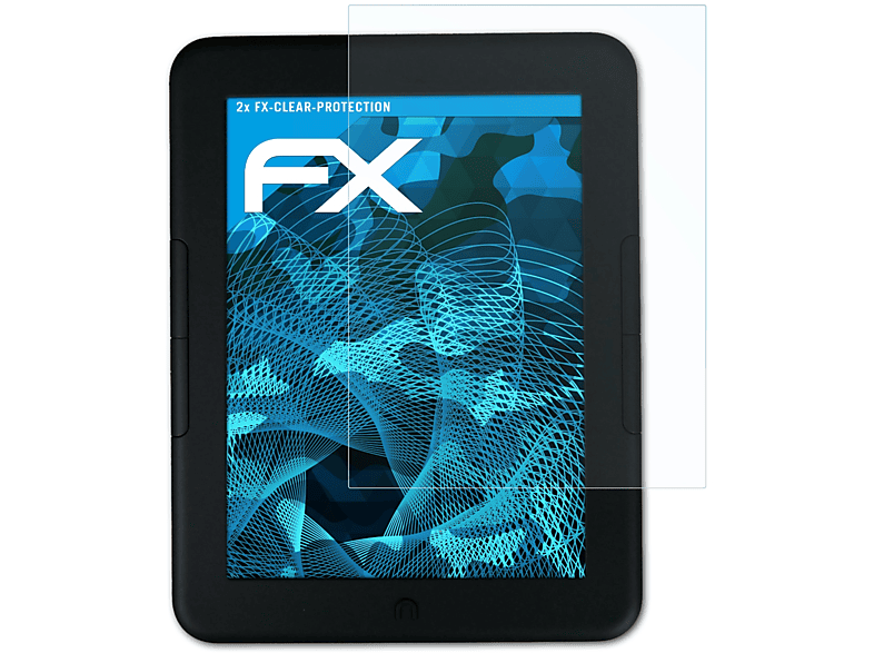 ATFOLIX 2x FX-Clear Displayschutz(für Barnes & Noble NOOK GlowLight 4e)