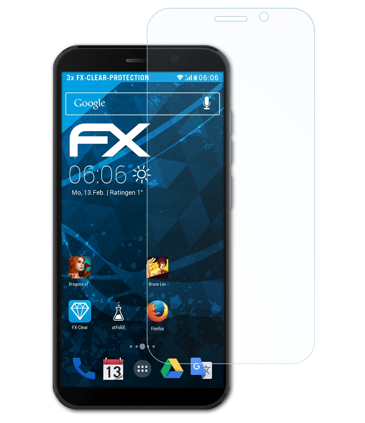 Displayschutz(für Pro) FX-Clear 3x Doogee ATFOLIX X97