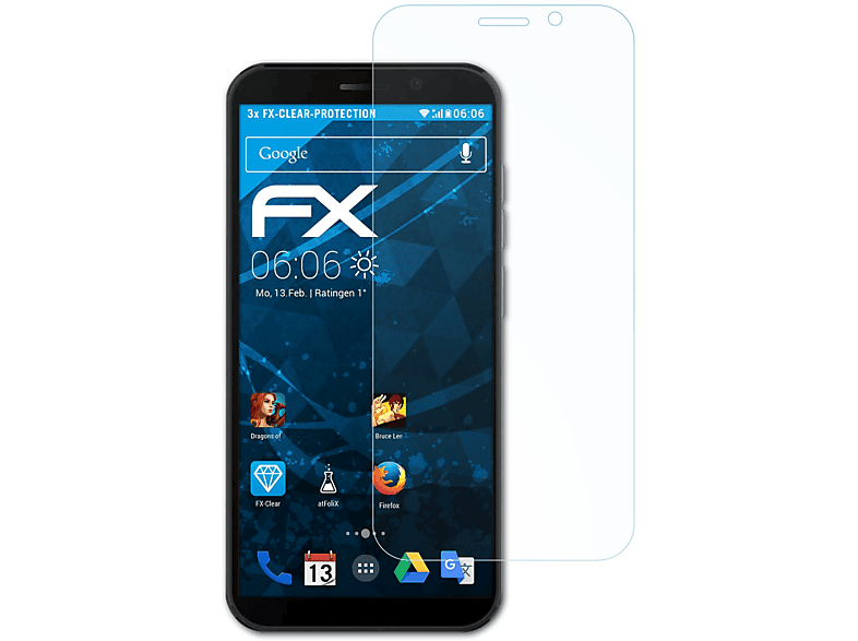 ATFOLIX 3x FX-Clear Displayschutz(für Doogee X97 Pro)