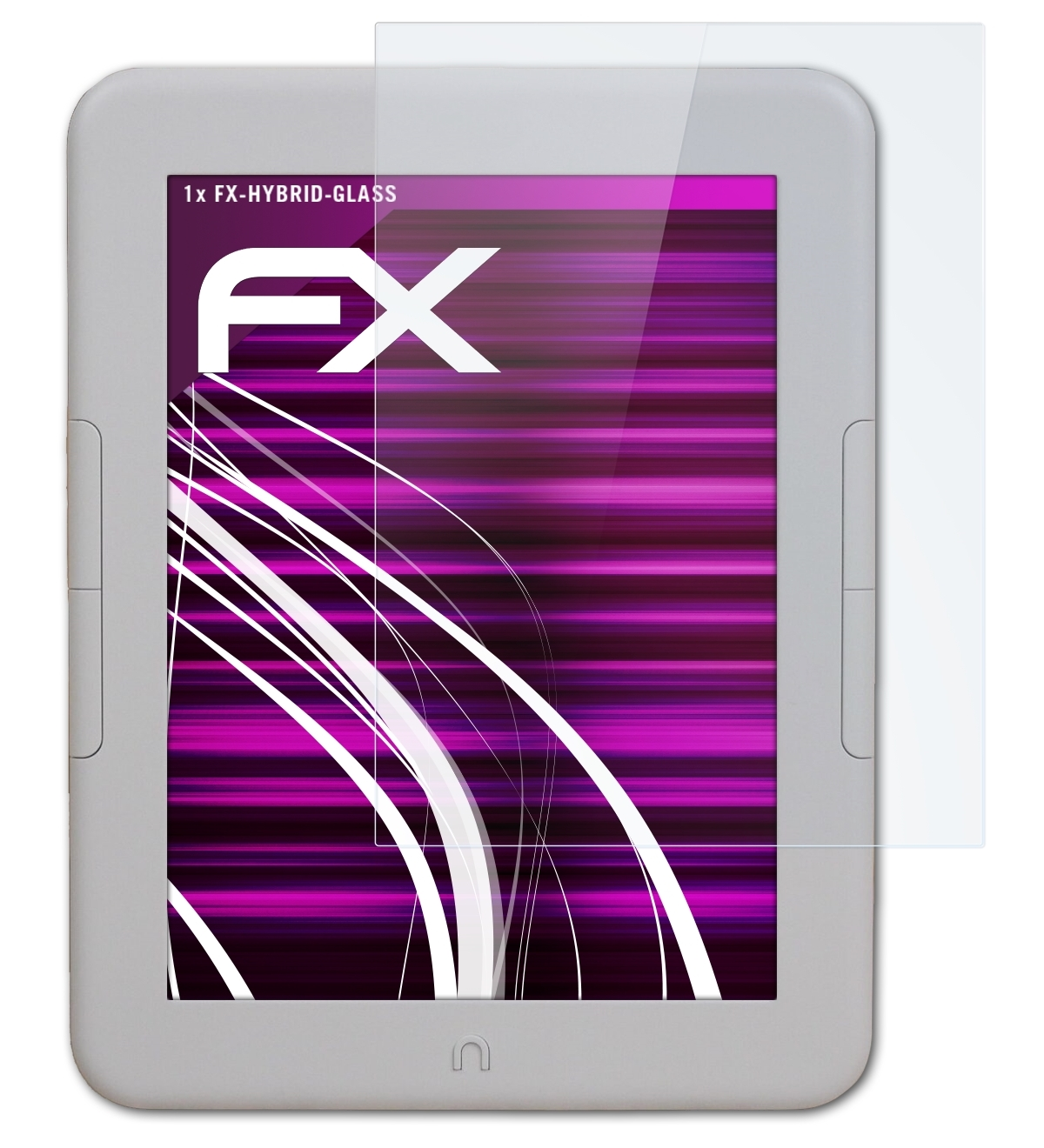 ATFOLIX FX-Hybrid-Glass Schutzglas(für & Barnes Noble NOOK GlowLight 4)