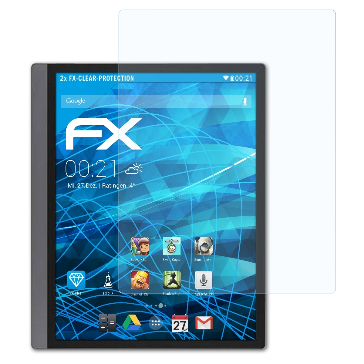 ATFOLIX 2x FX-Clear Displayschutz(für Ultra) Tab BOOX