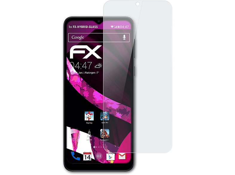 ATFOLIX FX-Hybrid-Glass Schutzglas(für Motorola Moto E13)