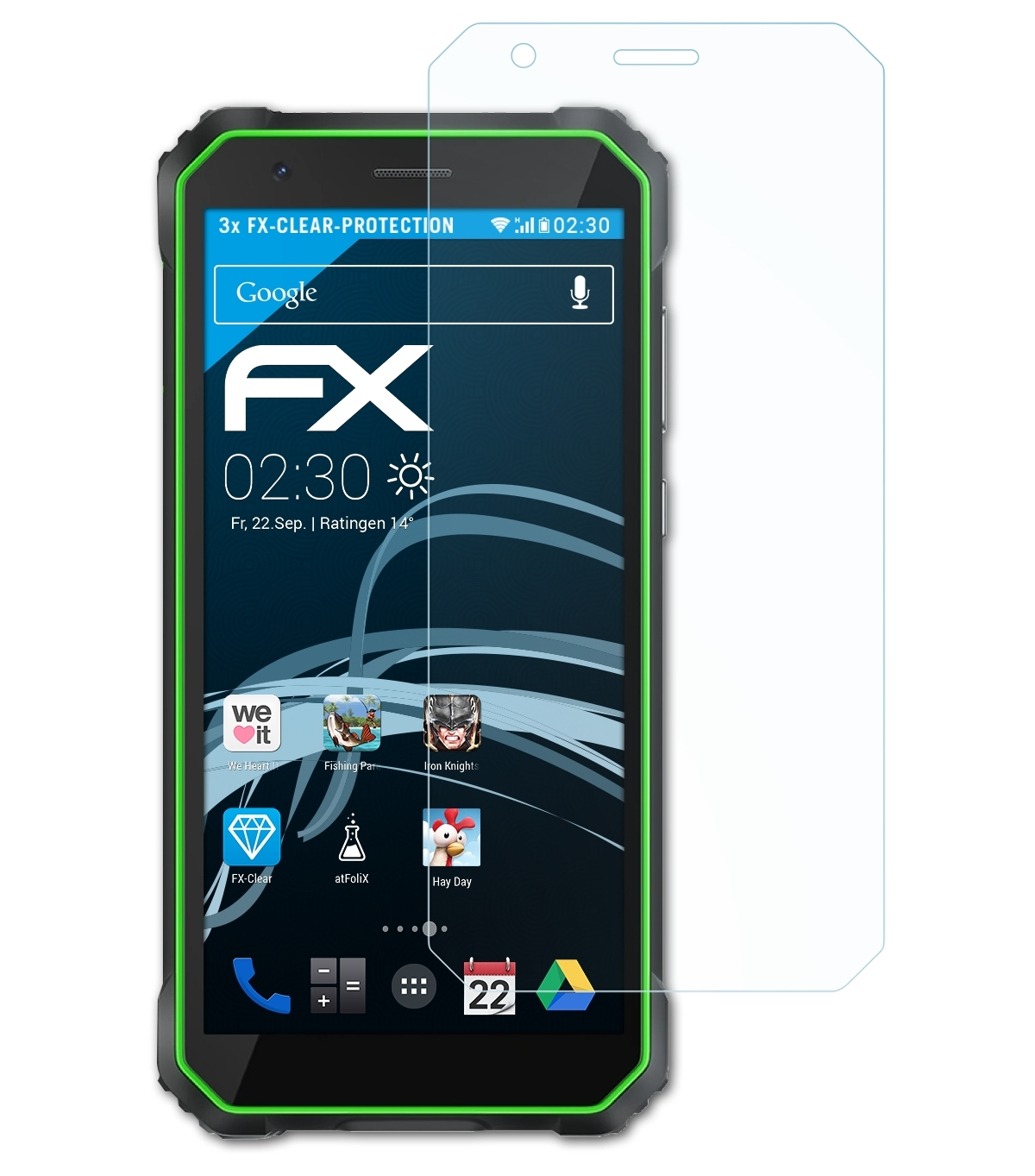 S60) 3x FX-Clear Oscal ATFOLIX Displayschutz(für