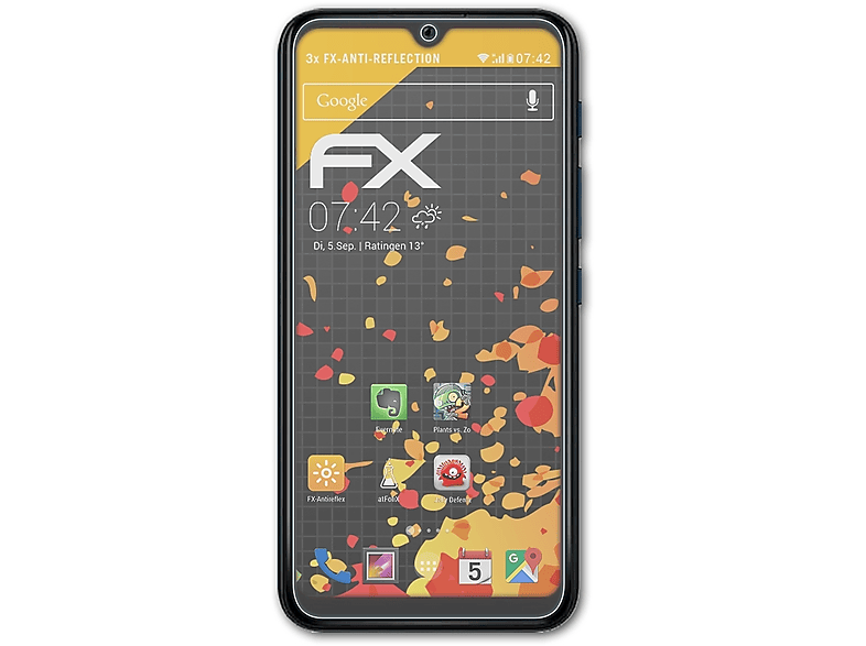 ATFOLIX 3x FX-Antireflex Displayschutz(für Wiko Y62 Plus)