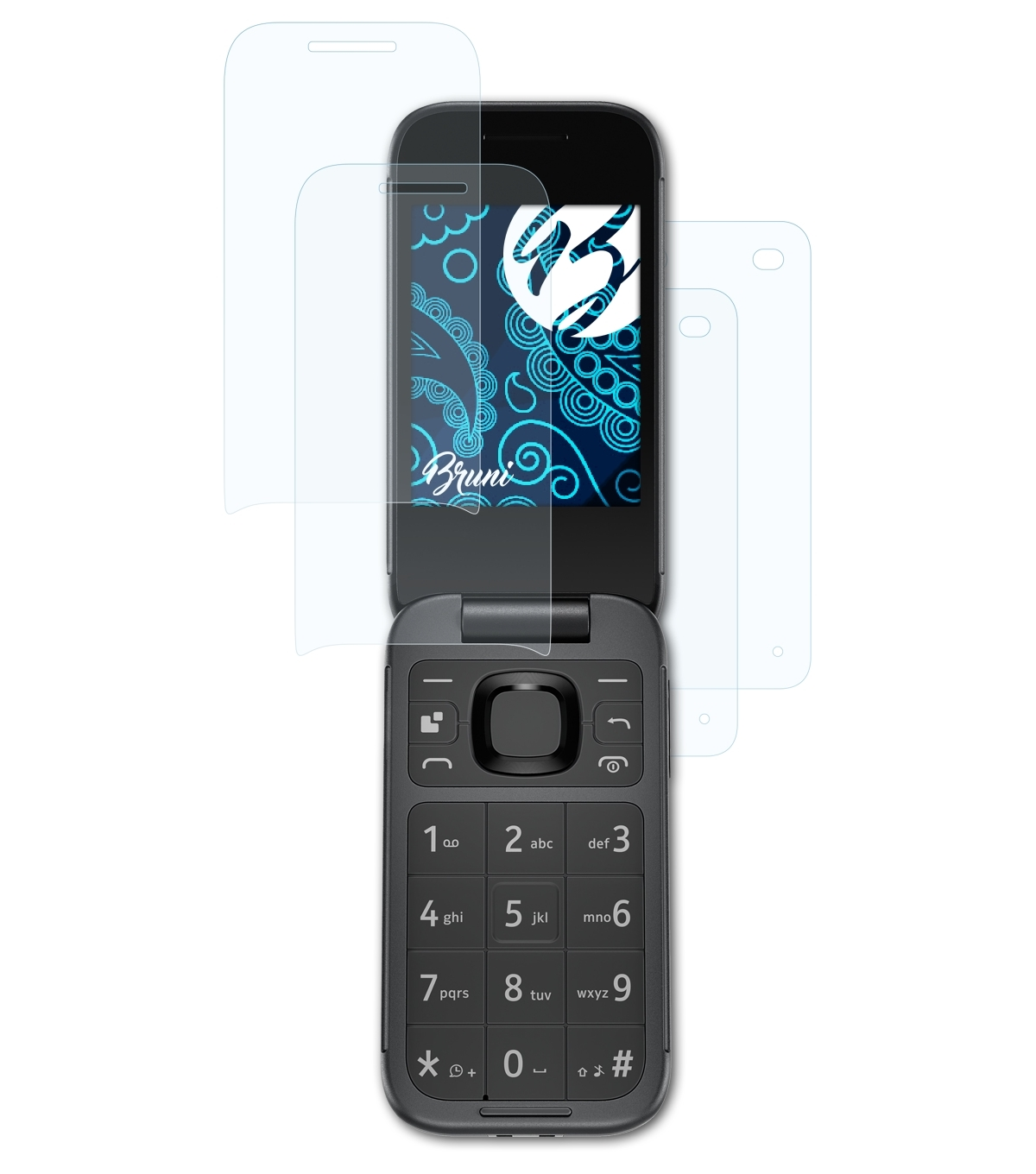 BRUNI 2x Basics-Clear 2660 Schutzfolie(für Flip) Nokia