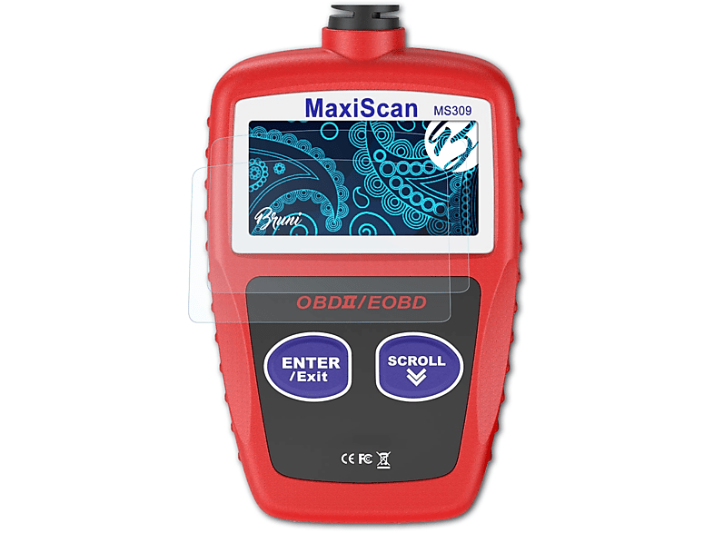 BRUNI MS309) 2x Basics-Clear MaxiScan Autel Schutzfolie(für