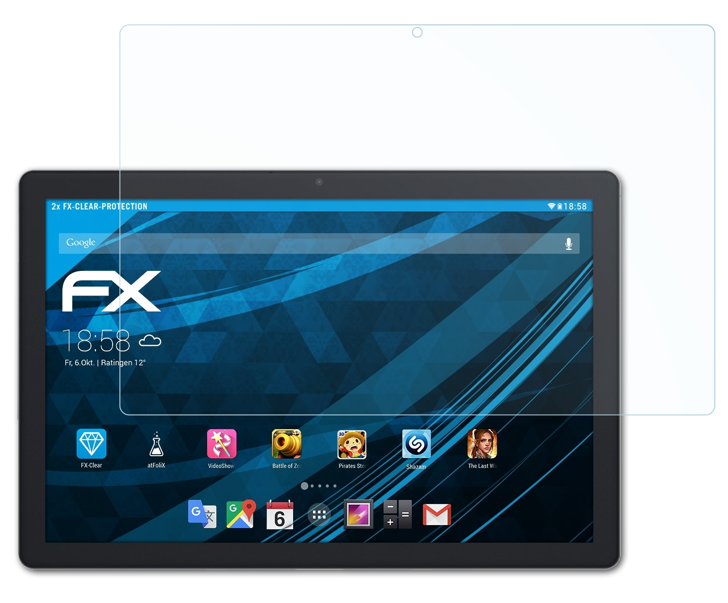 ATFOLIX 2x FX-Clear Displayschutz(für Jumper M10S) EZpad