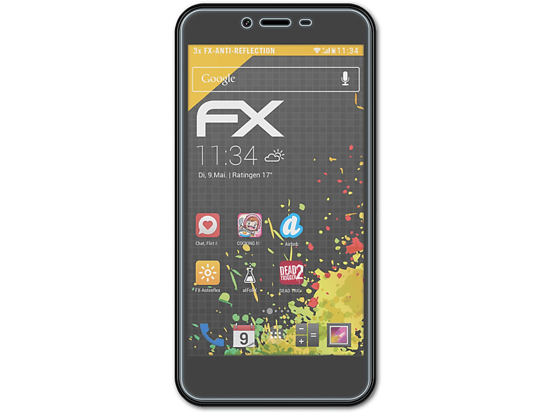 ATFOLIX U505S) Displayschutz(für 3x FX-Antireflex Energizer Ultimate