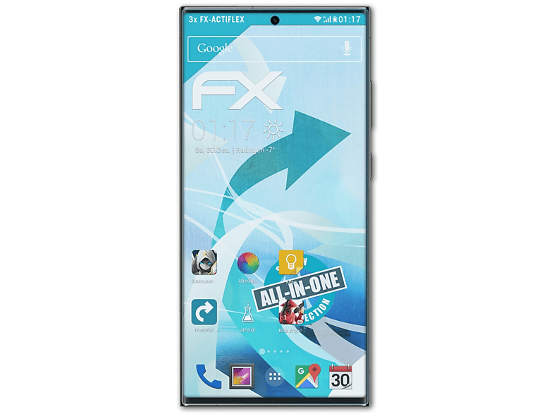 ATFOLIX 3x FX-ActiFleX Displayschutz(für Ultra) Samsung S23 Galaxy