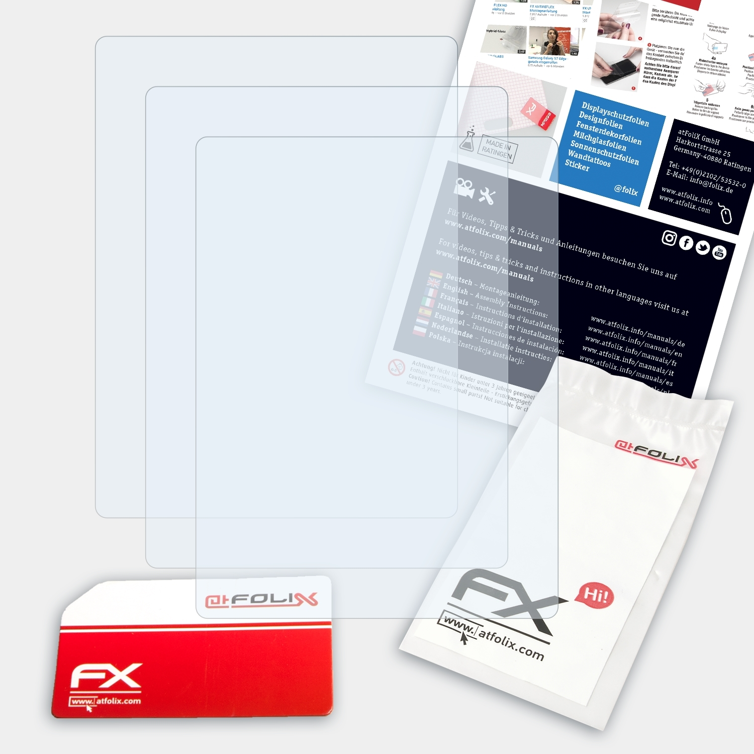 ATFOLIX 3x H8) Zoom FX-Clear Displayschutz(für