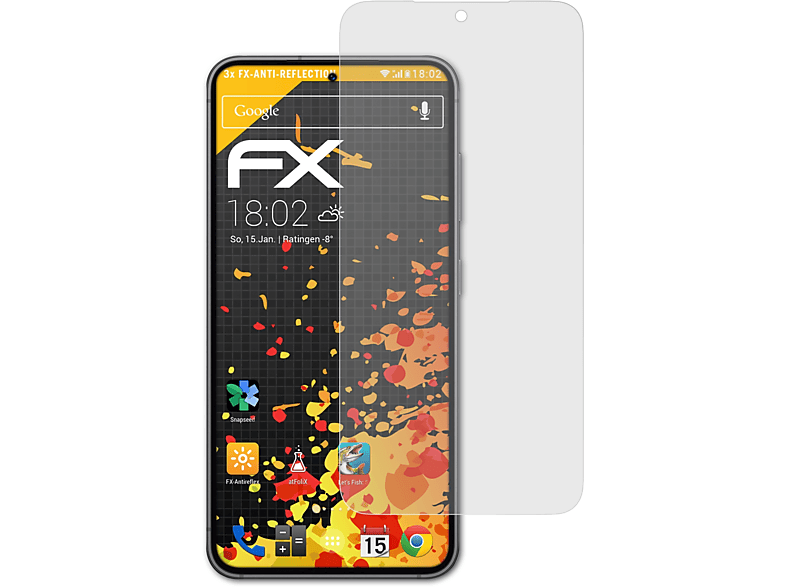 ATFOLIX 3x FX-Antireflex Displayschutz(für Samsung Galaxy S23)