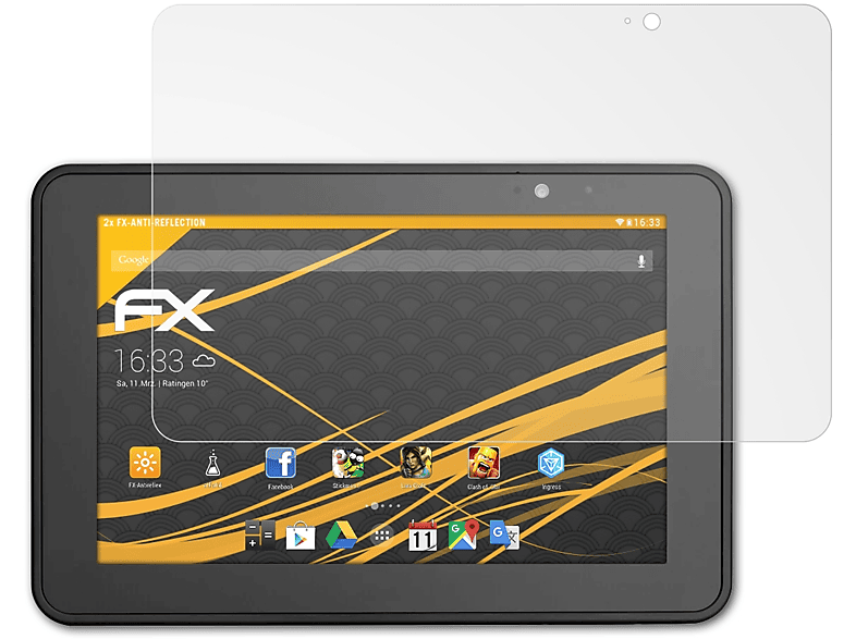 ATFOLIX 2x FX-Antireflex Displayschutz(für Zebra ET56 (10.1 inch))