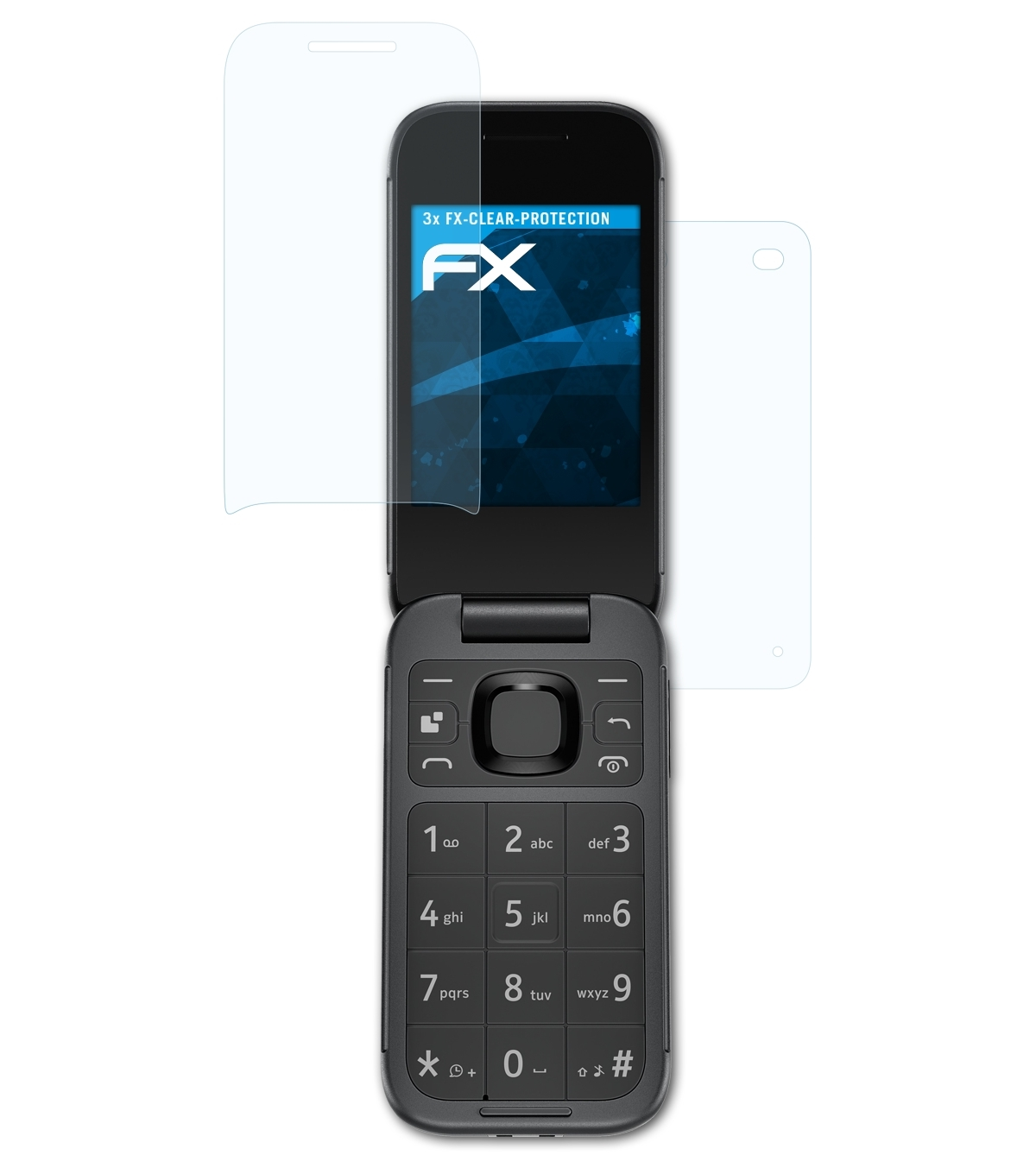 ATFOLIX 3x FX-Clear Displayschutz(für Nokia 2660 Flip)