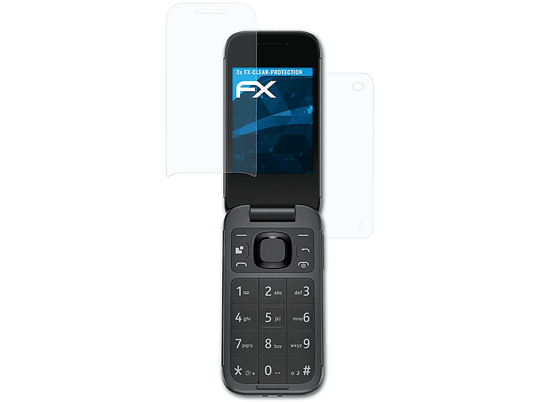 ATFOLIX 3x FX-Clear Nokia Flip) 2660 Displayschutz(für