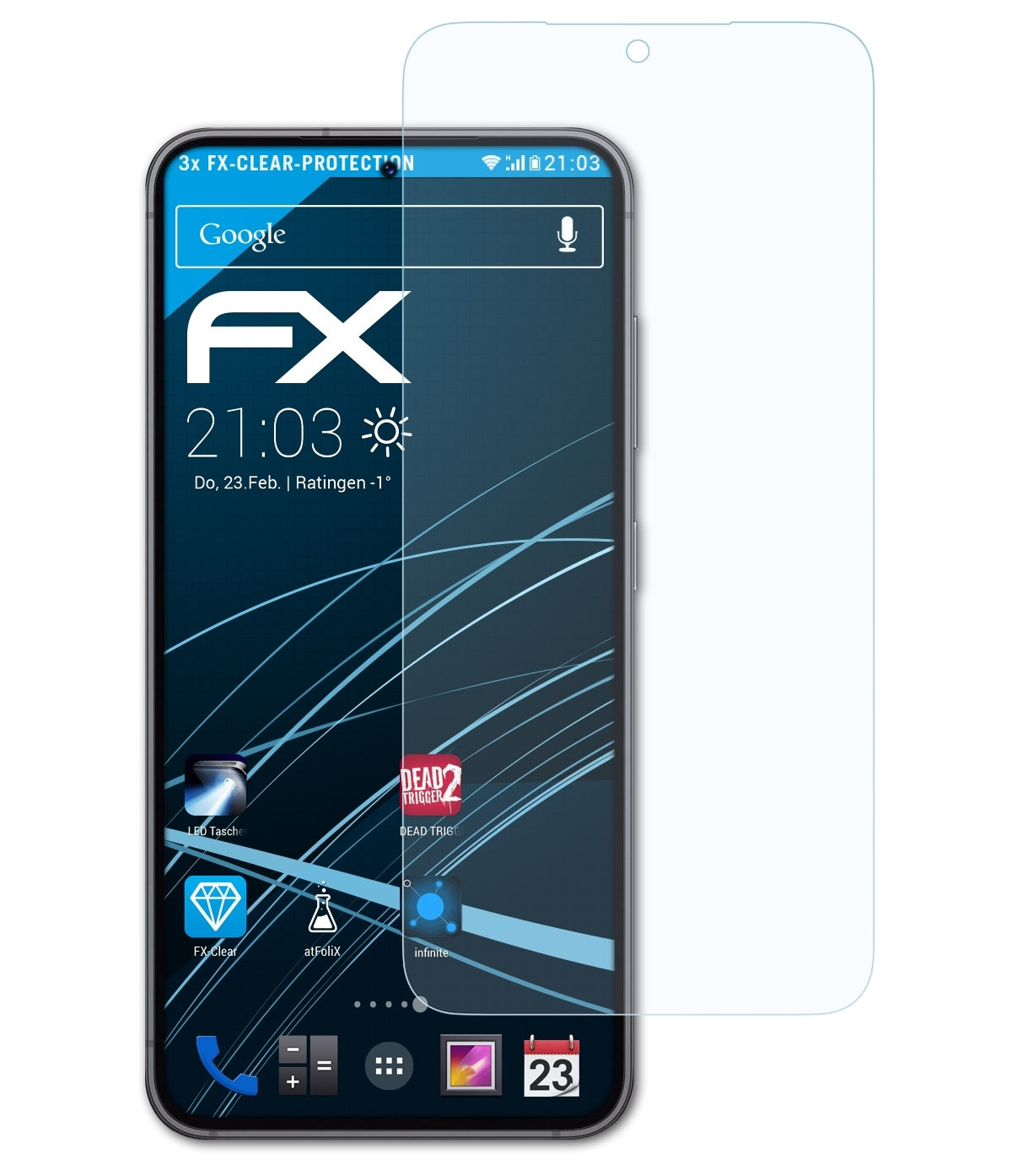 Displayschutz(für S23) ATFOLIX Galaxy Samsung 3x FX-Clear