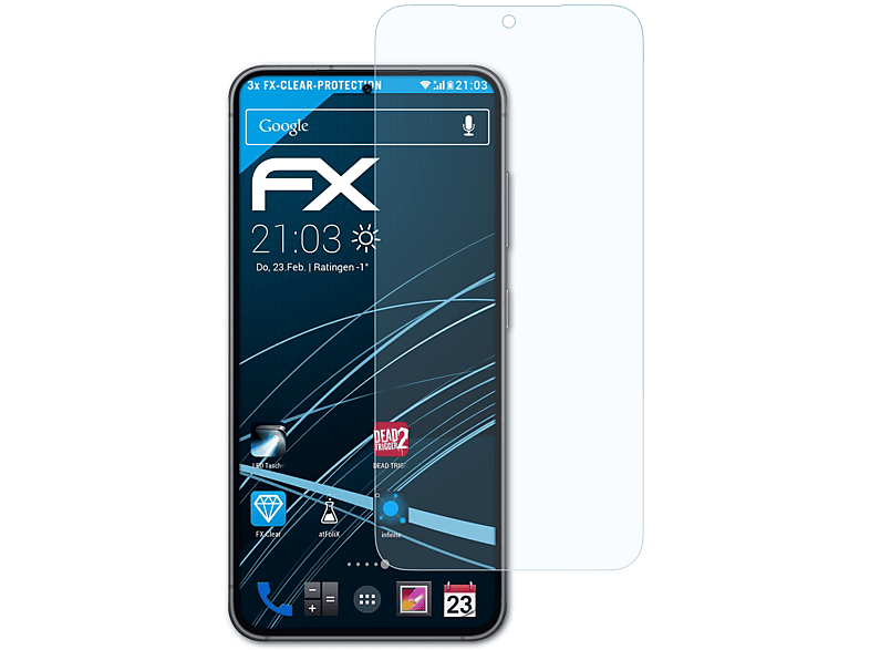 Displayschutz(für S23) ATFOLIX Galaxy Samsung 3x FX-Clear