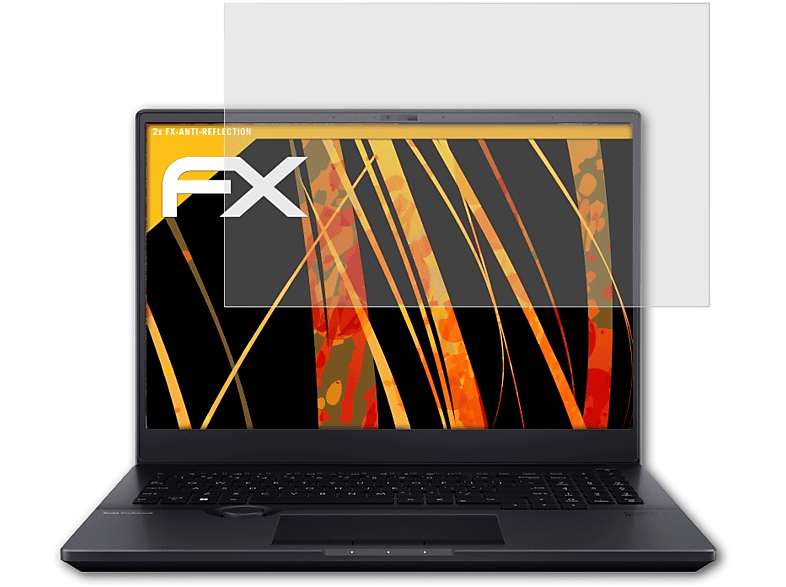 ATFOLIX 2x FX-Antireflex Displayschutz(für Asus ProArt Studiobook Pro 16)