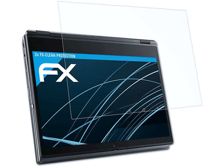 ATFOLIX 2x FX-Clear Displayschutz(für Spin TravelMate P6 (TMP614RN-52)) Acer