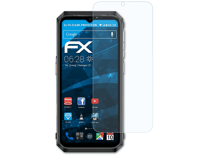 ATFOLIX 3x FX-Clear Displayschutz(für Ulefone Power Armor 19)