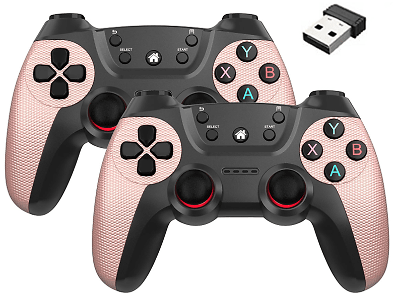 Gamepad,Android-Controller,Gamepad,2.4G,für Controller RESPIEL Rosenrosa Wireless Doppeltes PC,Android