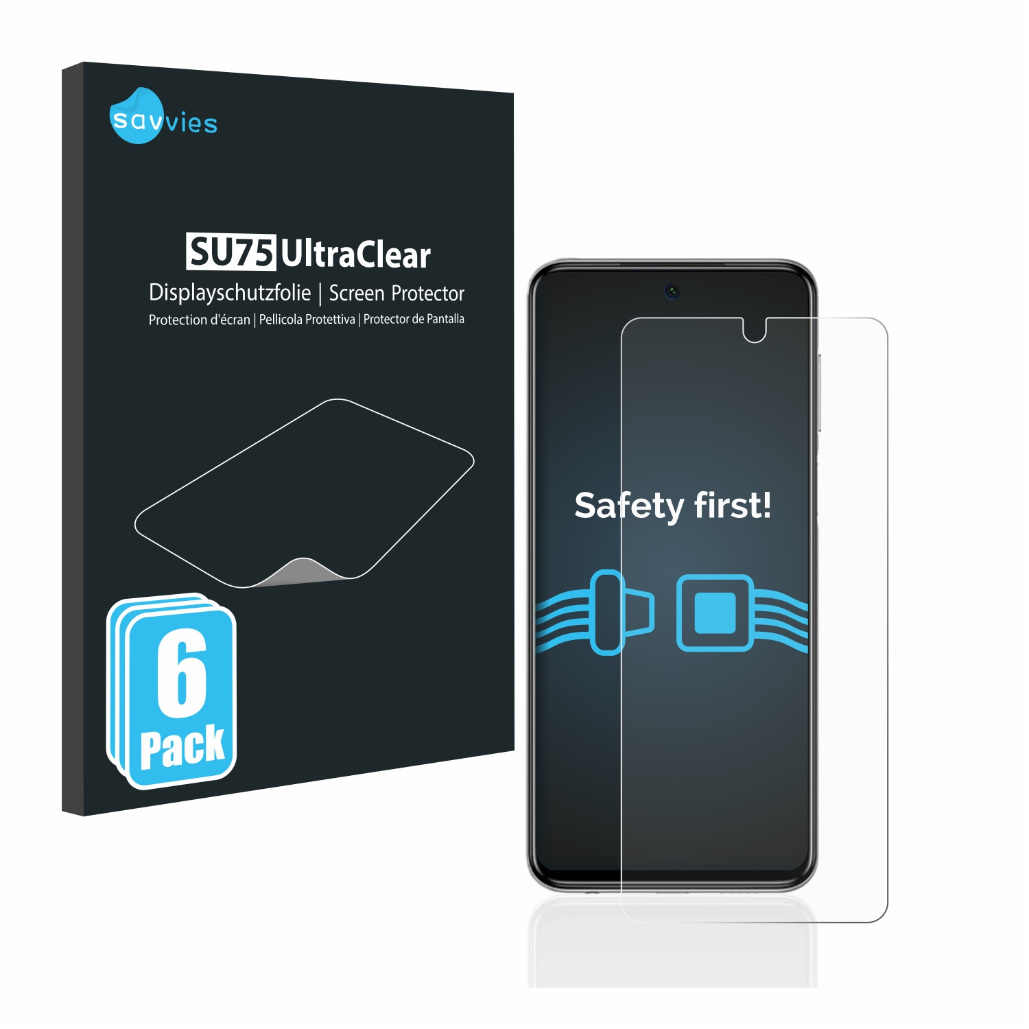 SAVVIES 6x klare Note 9S) Schutzfolie(für Redmi Xiaomi