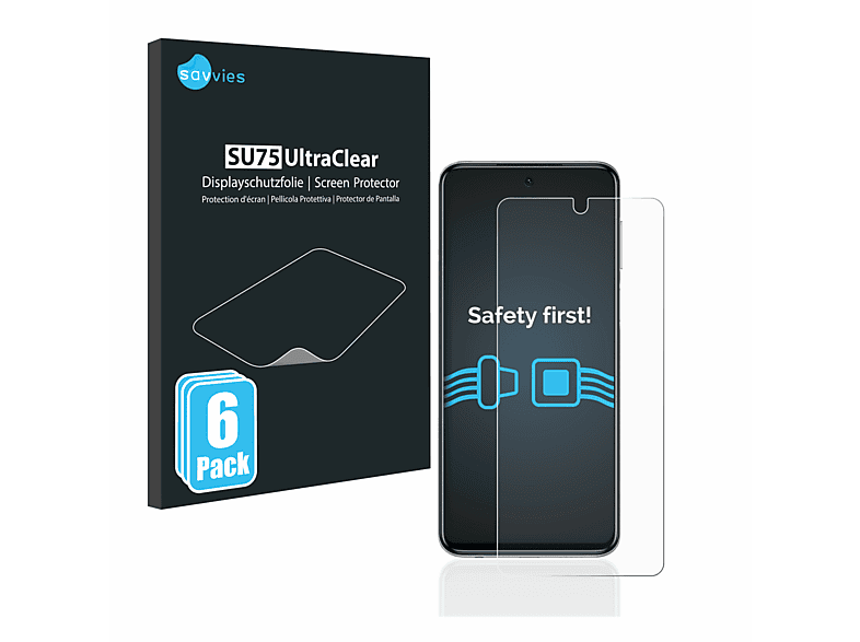 SAVVIES 6x klare Note 9S) Schutzfolie(für Redmi Xiaomi