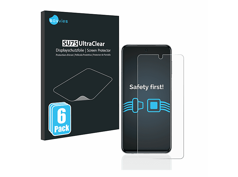 SAVVIES 6x klare Schutzfolie(für Redmi 9S) Note Xiaomi