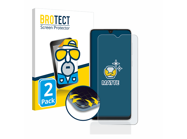 BROTECT 2x Samsung matte Schutzfolie(für Galaxy A03)