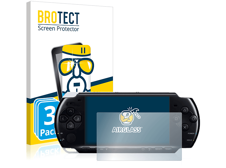 BROTECT 3x Airglass klare Schutzfolie(für Sony PSP 3004)