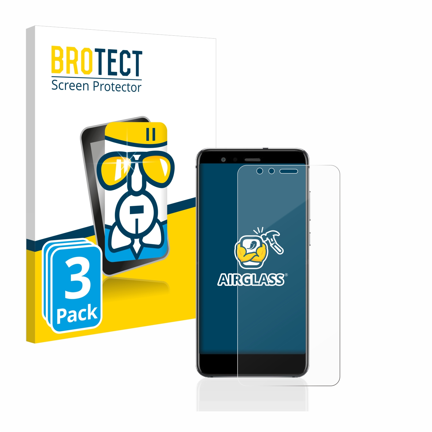 3x Huawei BROTECT klare Schutzfolie(für Airglass P10 Lite)