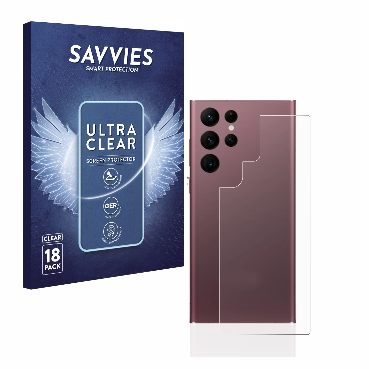 Edition) Galaxy Ultra SAVVIES Samsung 18x klare 5G S22 Schutzfolie(für Enterprise