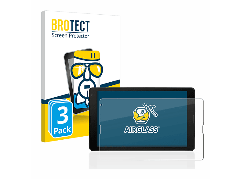 BROTECT 3x Airglass klare Schutzfolie(für MEDION Tablet E10421 10,1\