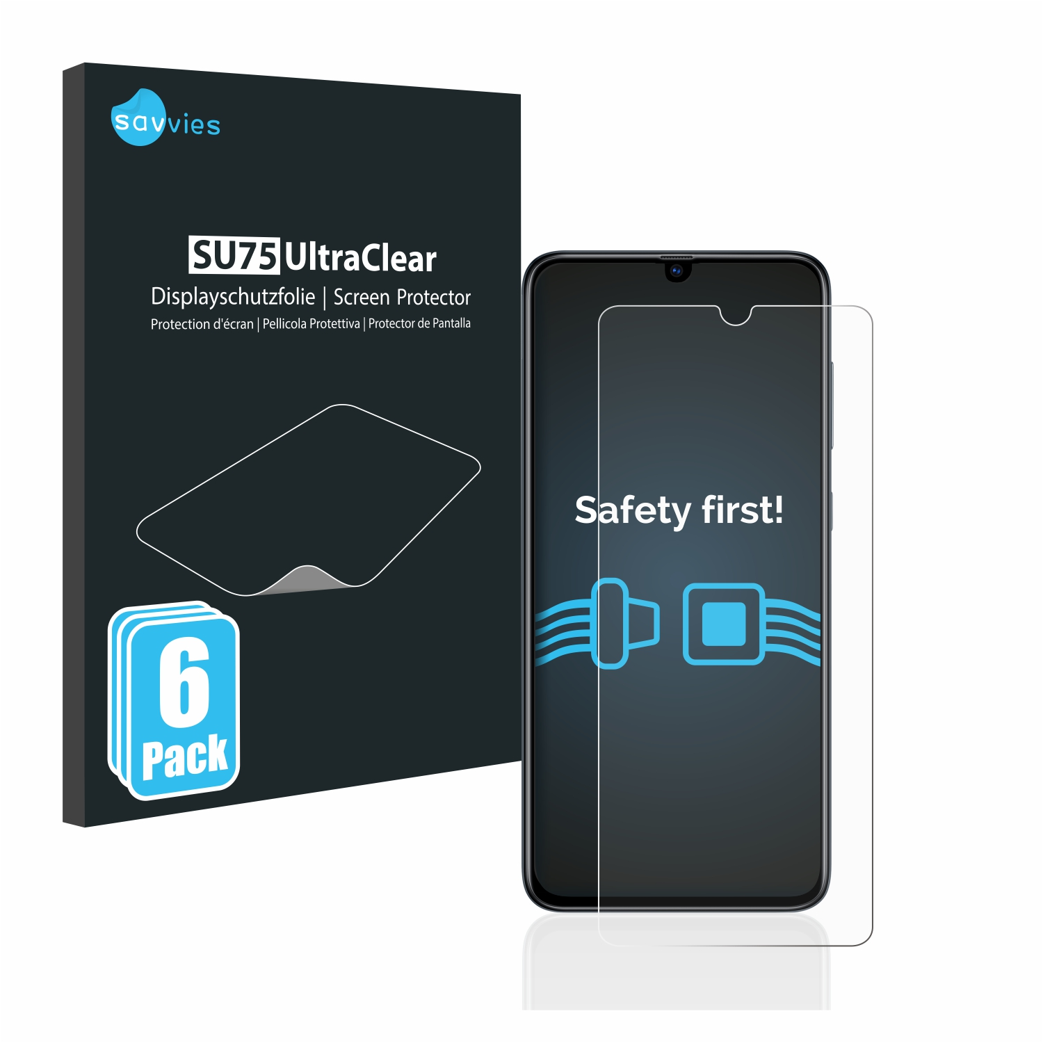A70) Galaxy SAVVIES Schutzfolie(für 6x Samsung klare