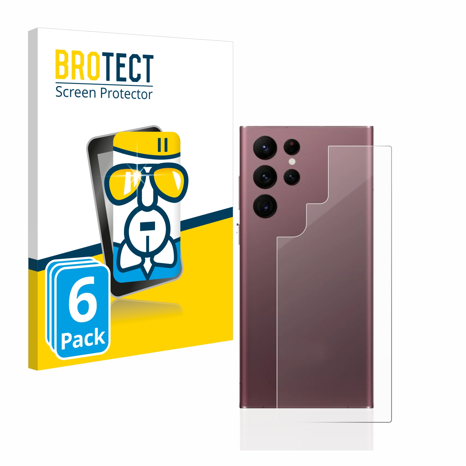 BROTECT 6x Airglass klare Schutzfolie(für 5G Galaxy Ultra S22 Samsung Enterprise Edition)