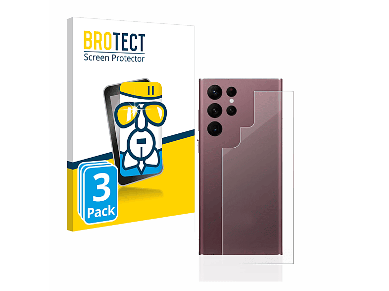 BROTECT 3x Airglass klare Schutzfolie(für Samsung Galaxy S22 Ultra 5G Enterprise Edition)