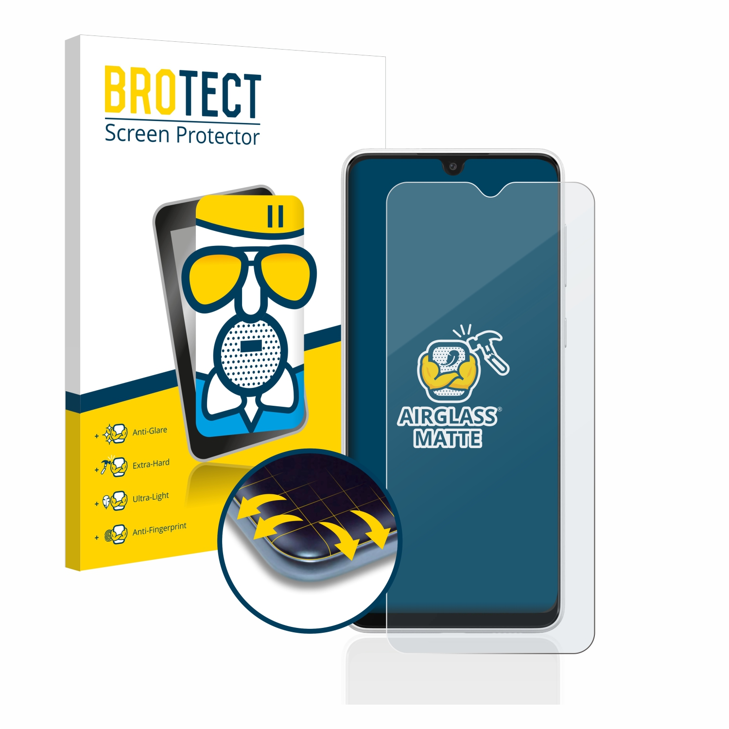 BROTECT Schutzfolie(für Samsung A03) matte Galaxy Airglass