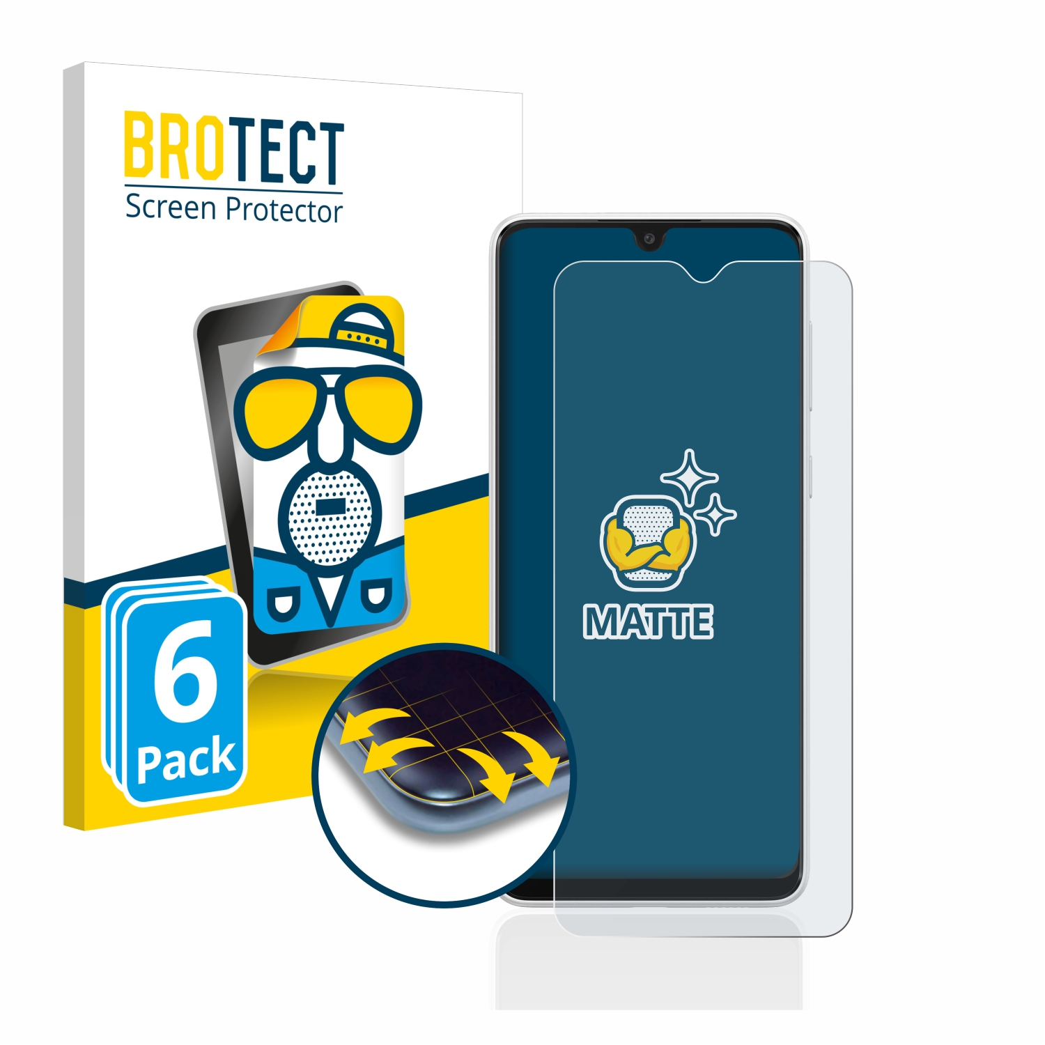 BROTECT 6x A03) Schutzfolie(für Samsung Galaxy matte