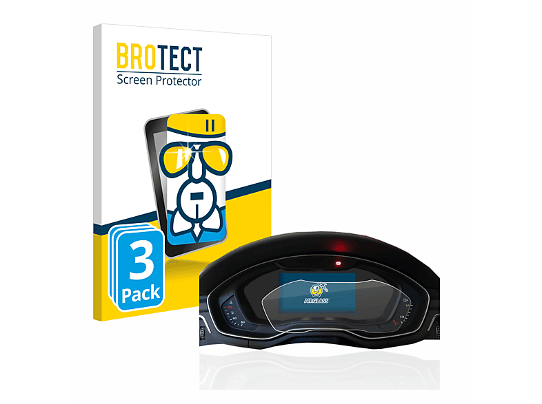 BROTECT 3x Airglass klare Schutzfolie(für B9 Virtual Audi A4 Cockpit) 2017