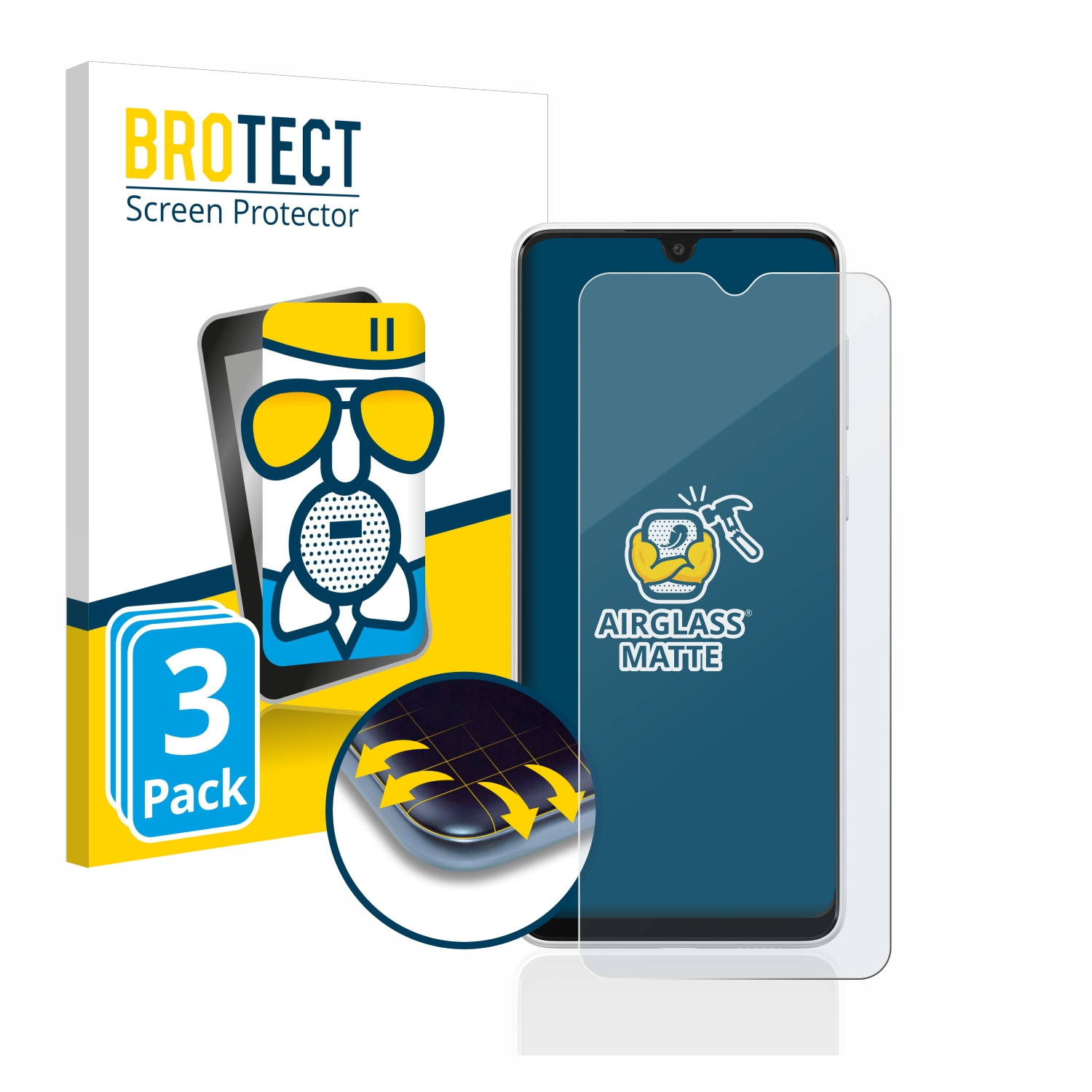 Schutzfolie(für Airglass Galaxy Samsung A03) 3x BROTECT matte