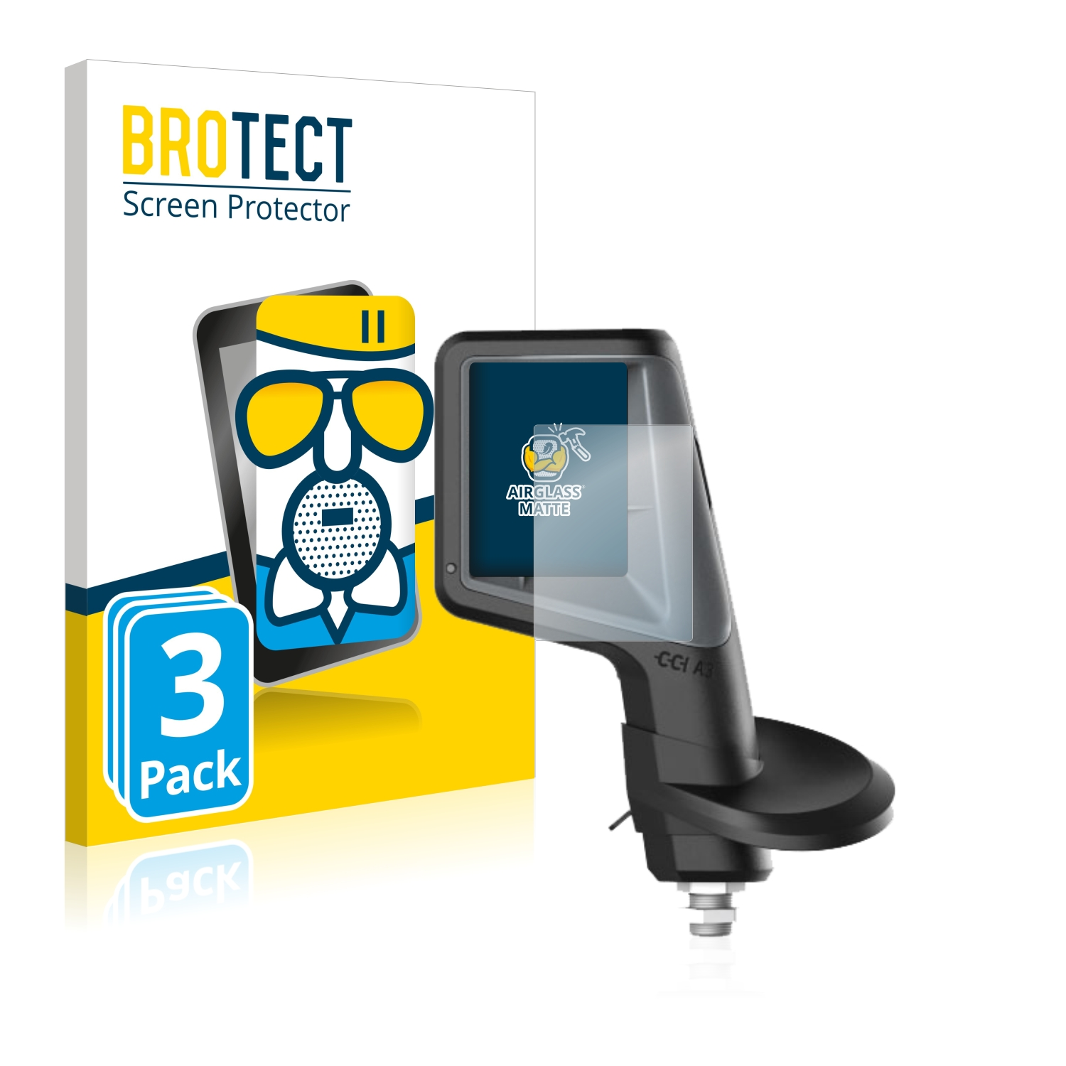 BROTECT 3x Airglass A3) Schutzfolie(für CCI matte Isobus